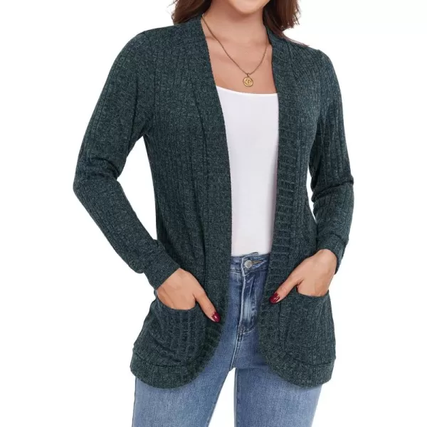 GRECERELLE Womens 2024 Long Sleeve Open Front Casual Lightweight Sweater Cardigan with Pockets