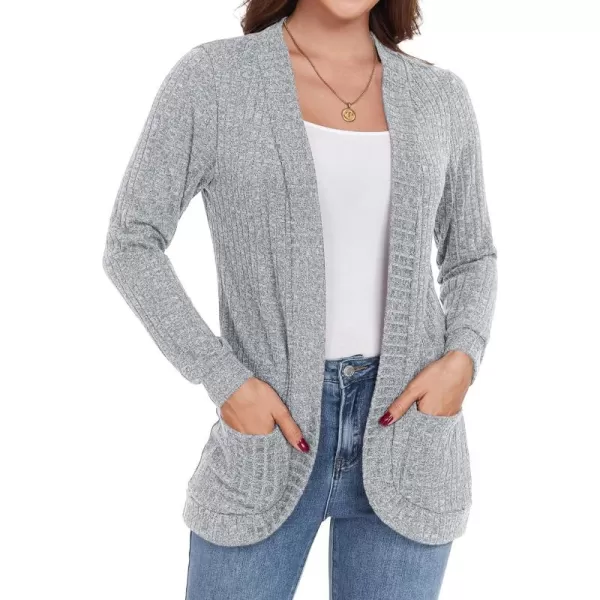 GRECERELLE Womens 2024 Long Sleeve Open Front Casual Lightweight Sweater Cardigan with Pockets
