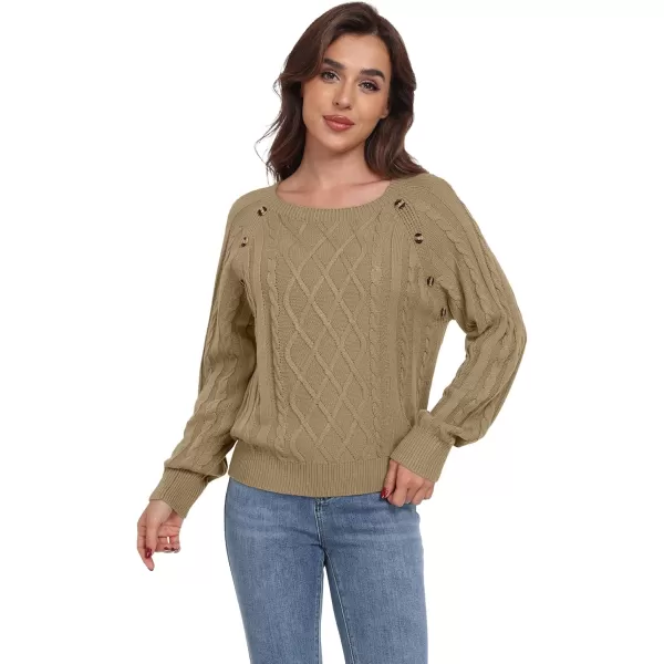 GRECERELLE Women's Sweaters Crewneck Bishop Long Sleeve 2024 Fall Oversized Knit Button Jumper Tops