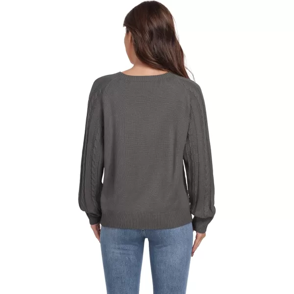 GRECERELLE Women's Sweaters Crewneck Bishop Long Sleeve 2024 Fall Oversized Knit Button Jumper Tops