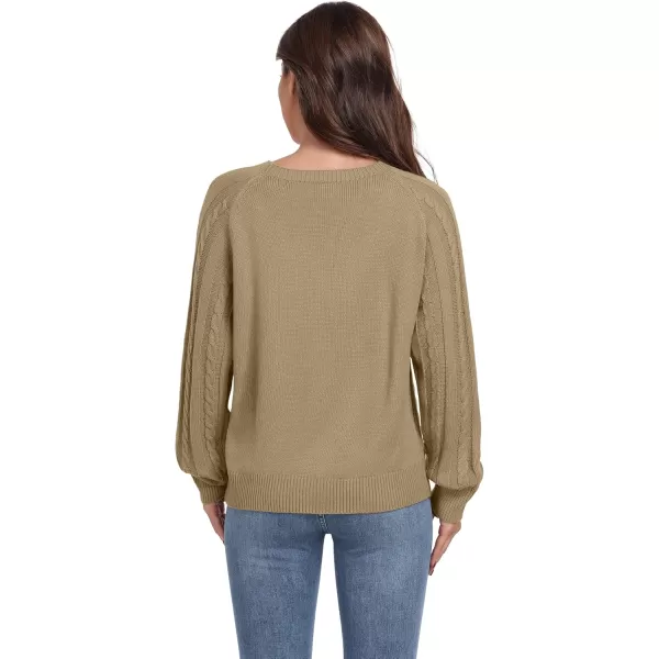 GRECERELLE Women's Sweaters Crewneck Bishop Long Sleeve 2024 Fall Oversized Knit Button Jumper Tops