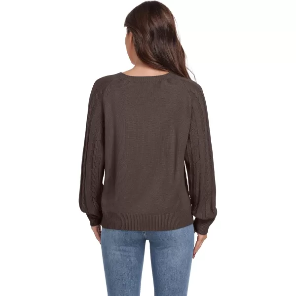 GRECERELLE Women's Sweaters Crewneck Bishop Long Sleeve 2024 Fall Oversized Knit Button Jumper Tops