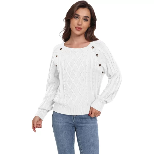 GRECERELLE Women's Sweaters Crewneck Bishop Long Sleeve 2024 Fall Oversized Knit Button Jumper Tops