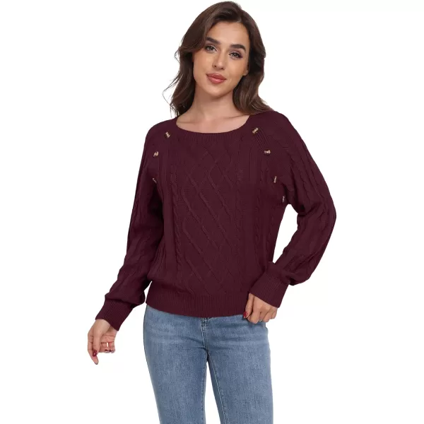 GRECERELLE Women's Sweaters Crewneck Bishop Long Sleeve 2024 Fall Oversized Knit Button Jumper Tops