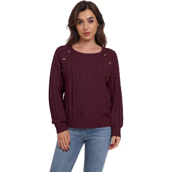 GRECERELLE Women's Sweaters Crewneck Bishop Long Sleeve 2024 Fall Oversized Knit Button Jumper Tops