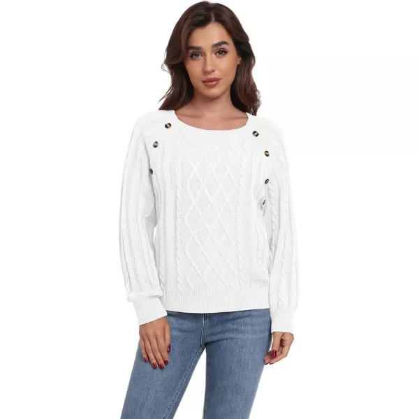 GRECERELLE Women's Sweaters Crewneck Bishop Long Sleeve 2024 Fall Oversized Knit Button Jumper Tops