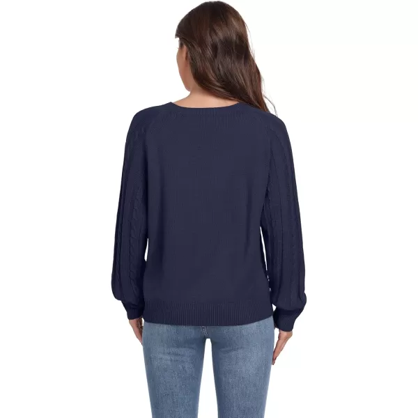 GRECERELLE Women's Sweaters Crewneck Bishop Long Sleeve 2024 Fall Oversized Knit Button Jumper Tops