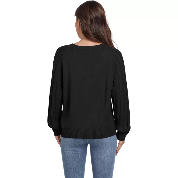 GRECERELLE Women's Sweaters Crewneck Bishop Long Sleeve 2024 Fall Oversized Knit Button Jumper Tops