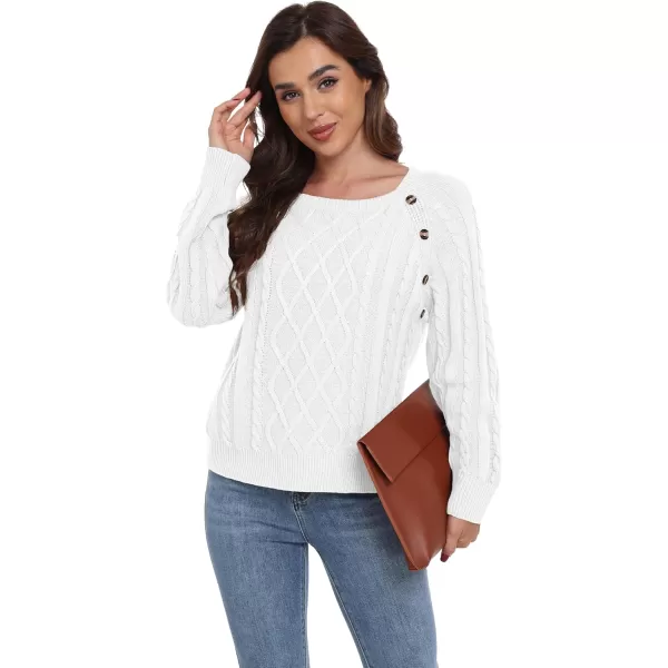 GRECERELLE Women's Sweaters Crewneck Bishop Long Sleeve 2024 Fall Oversized Knit Button Jumper Tops