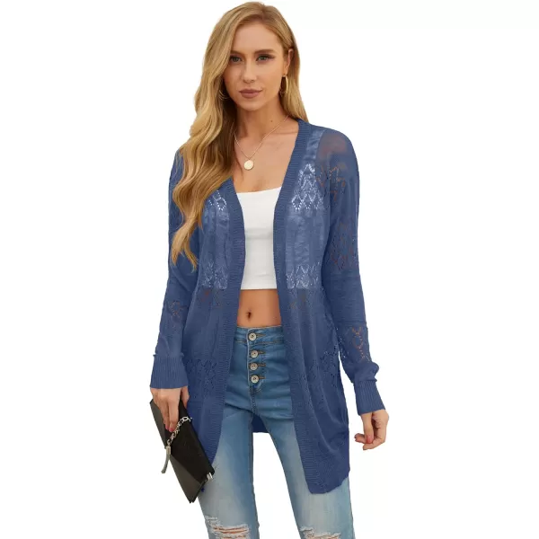 GRECERELLE Women Cardigan Sweaters Lightweight Crochet Long Sleeve Loose Soft Drape Open Front Cardigans Boho Beach Coverups