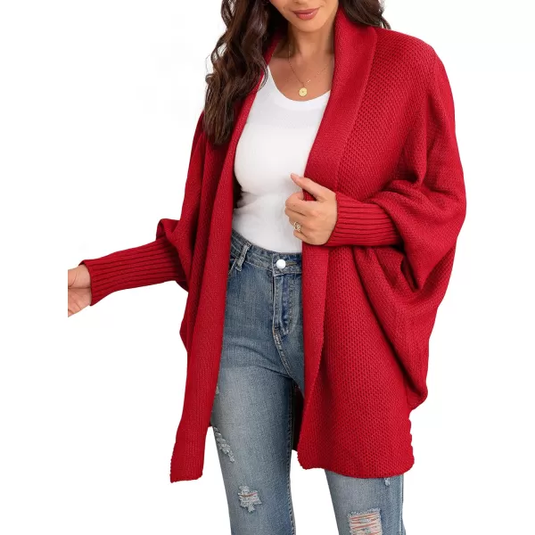 GRECERELLE Women's Kimono Batwing Cable Open Front Knitted Slouchy Oversized Wrap Cardigan Sweater Outwear Coat