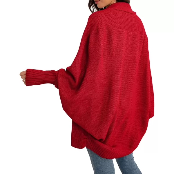 GRECERELLE Women's Kimono Batwing Cable Open Front Knitted Slouchy Oversized Wrap Cardigan Sweater Outwear Coat