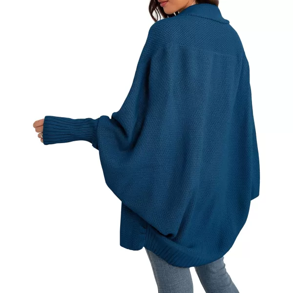 GRECERELLE Women's Kimono Batwing Cable Open Front Knitted Slouchy Oversized Wrap Cardigan Sweater Outwear Coat