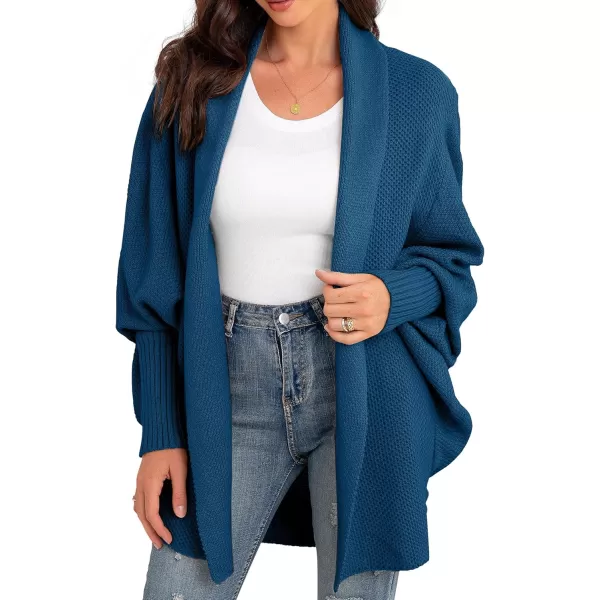 GRECERELLE Women's Kimono Batwing Cable Open Front Knitted Slouchy Oversized Wrap Cardigan Sweater Outwear Coat