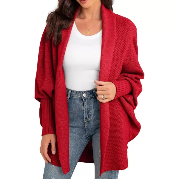 GRECERELLE Women's Kimono Batwing Cable Open Front Knitted Slouchy Oversized Wrap Cardigan Sweater Outwear Coat