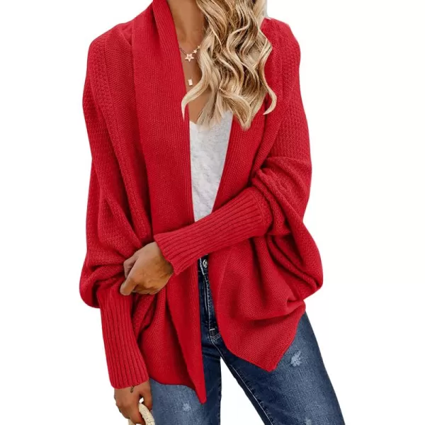 GRECERELLE Women's Kimono Batwing Cable Open Front Knitted Slouchy Oversized Wrap Cardigan Sweater Outwear Coat