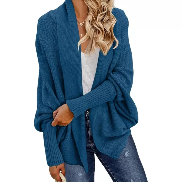 GRECERELLE Women's Kimono Batwing Cable Open Front Knitted Slouchy Oversized Wrap Cardigan Sweater Outwear Coat