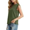 imageGRECERELLE Women 2025 Cap Sleeve Tops Summer Casual Tee Shirt Loose Crew Neck Basic Tank Trendy Work Vacation Outfits S2XLArmy Green