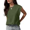 imageGRECERELLE Women 2025 Cap Sleeve Tops Summer Casual Tee Shirt Loose Crew Neck Basic Tank Trendy Work Vacation Outfits S2XLArmy Green