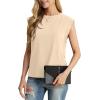 imageGRECERELLE Women 2025 Cap Sleeve Tops Summer Casual Tee Shirt Loose Crew Neck Basic Tank Trendy Work Vacation Outfits S2XLBeige
