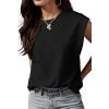 imageGRECERELLE Women 2025 Cap Sleeve Tops Summer Casual Tee Shirt Loose Crew Neck Basic Tank Trendy Work Vacation Outfits S2XLBlack