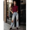 imageGRECERELLE Women 2025 Cap Sleeve Tops Summer Casual Tee Shirt Loose Crew Neck Basic Tank Trendy Work Vacation Outfits S2XLBurgundy