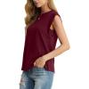 imageGRECERELLE Women 2025 Cap Sleeve Tops Summer Casual Tee Shirt Loose Crew Neck Basic Tank Trendy Work Vacation Outfits S2XLBurgundy