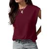 imageGRECERELLE Women 2025 Cap Sleeve Tops Summer Casual Tee Shirt Loose Crew Neck Basic Tank Trendy Work Vacation Outfits S2XLBurgundy