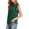 imageGRECERELLE Women 2025 Cap Sleeve Tops Summer Casual Tee Shirt Loose Crew Neck Basic Tank Trendy Work Vacation Outfits S2XLDark Green