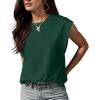 imageGRECERELLE Women 2025 Cap Sleeve Tops Summer Casual Tee Shirt Loose Crew Neck Basic Tank Trendy Work Vacation Outfits S2XLDark Green