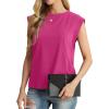 imageGRECERELLE Women 2025 Cap Sleeve Tops Summer Casual Tee Shirt Loose Crew Neck Basic Tank Trendy Work Vacation Outfits S2XLHot Pink