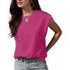 imageGRECERELLE Women 2025 Cap Sleeve Tops Summer Casual Tee Shirt Loose Crew Neck Basic Tank Trendy Work Vacation Outfits S2XLHot Pink