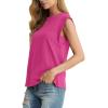 imageGRECERELLE Women 2025 Cap Sleeve Tops Summer Casual Tee Shirt Loose Crew Neck Basic Tank Trendy Work Vacation Outfits S2XLHot Pink