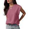 imageGRECERELLE Women 2025 Cap Sleeve Tops Summer Casual Tee Shirt Loose Crew Neck Basic Tank Trendy Work Vacation Outfits S2XLMauve