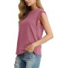 imageGRECERELLE Women 2025 Cap Sleeve Tops Summer Casual Tee Shirt Loose Crew Neck Basic Tank Trendy Work Vacation Outfits S2XLMauve