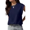 imageGRECERELLE Women 2025 Cap Sleeve Tops Summer Casual Tee Shirt Loose Crew Neck Basic Tank Trendy Work Vacation Outfits S2XLNavy Blue