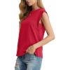 imageGRECERELLE Women 2025 Cap Sleeve Tops Summer Casual Tee Shirt Loose Crew Neck Basic Tank Trendy Work Vacation Outfits S2XLRed