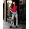 imageGRECERELLE Women 2025 Cap Sleeve Tops Summer Casual Tee Shirt Loose Crew Neck Basic Tank Trendy Work Vacation Outfits S2XLRed
