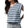 imageGRECERELLE Women 2025 Cap Sleeve Tops Summer Casual Tee Shirt Loose Crew Neck Basic Tank Trendy Work Vacation Outfits S2XLStripe Blue