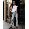 imageGRECERELLE Women 2025 Cap Sleeve Tops Summer Casual Tee Shirt Loose Crew Neck Basic Tank Trendy Work Vacation Outfits S2XLWhite