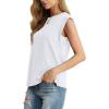 imageGRECERELLE Women 2025 Cap Sleeve Tops Summer Casual Tee Shirt Loose Crew Neck Basic Tank Trendy Work Vacation Outfits S2XLWhite