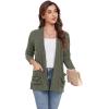imageGRECERELLE Womens 2024 Long Sleeve Lightweight Open Front Casual Cardigan Sweaters Outerwear with PocketsArmy Green