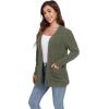imageGRECERELLE Womens 2024 Long Sleeve Lightweight Open Front Casual Cardigan Sweaters Outerwear with PocketsArmy Green