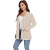 imageGRECERELLE Womens 2024 Long Sleeve Lightweight Open Front Casual Cardigan Sweaters Outerwear with PocketsBeige