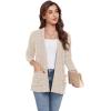 imageGRECERELLE Womens 2024 Long Sleeve Lightweight Open Front Casual Cardigan Sweaters Outerwear with PocketsBeige