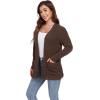 imageGRECERELLE Womens 2024 Long Sleeve Lightweight Open Front Casual Cardigan Sweaters Outerwear with PocketsBrown