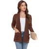 imageGRECERELLE Womens 2024 Long Sleeve Lightweight Open Front Casual Cardigan Sweaters Outerwear with PocketsCaramel