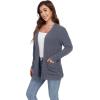imageGRECERELLE Womens 2024 Long Sleeve Lightweight Open Front Casual Cardigan Sweaters Outerwear with PocketsDark Gray