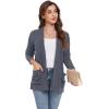 imageGRECERELLE Womens 2024 Long Sleeve Lightweight Open Front Casual Cardigan Sweaters Outerwear with PocketsDark Gray