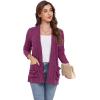 imageGRECERELLE Womens 2024 Long Sleeve Lightweight Open Front Casual Cardigan Sweaters Outerwear with PocketsHot Pink